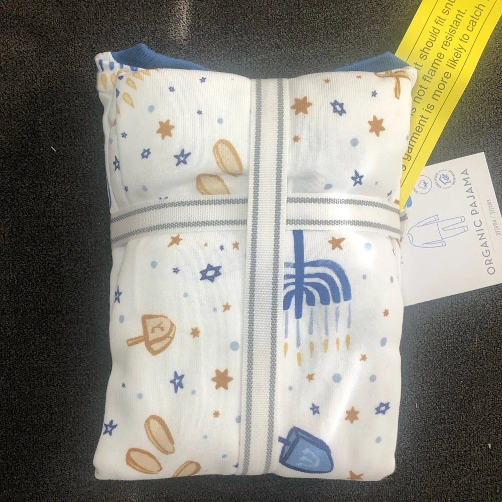 Pottery Barn Hanukkah Organic Cotton Pajama Set size 4